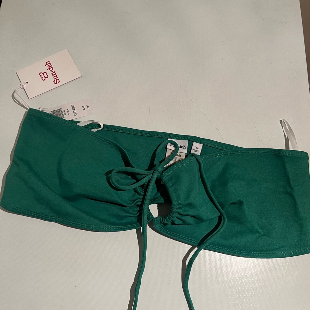 Green Strapless bandeau Top